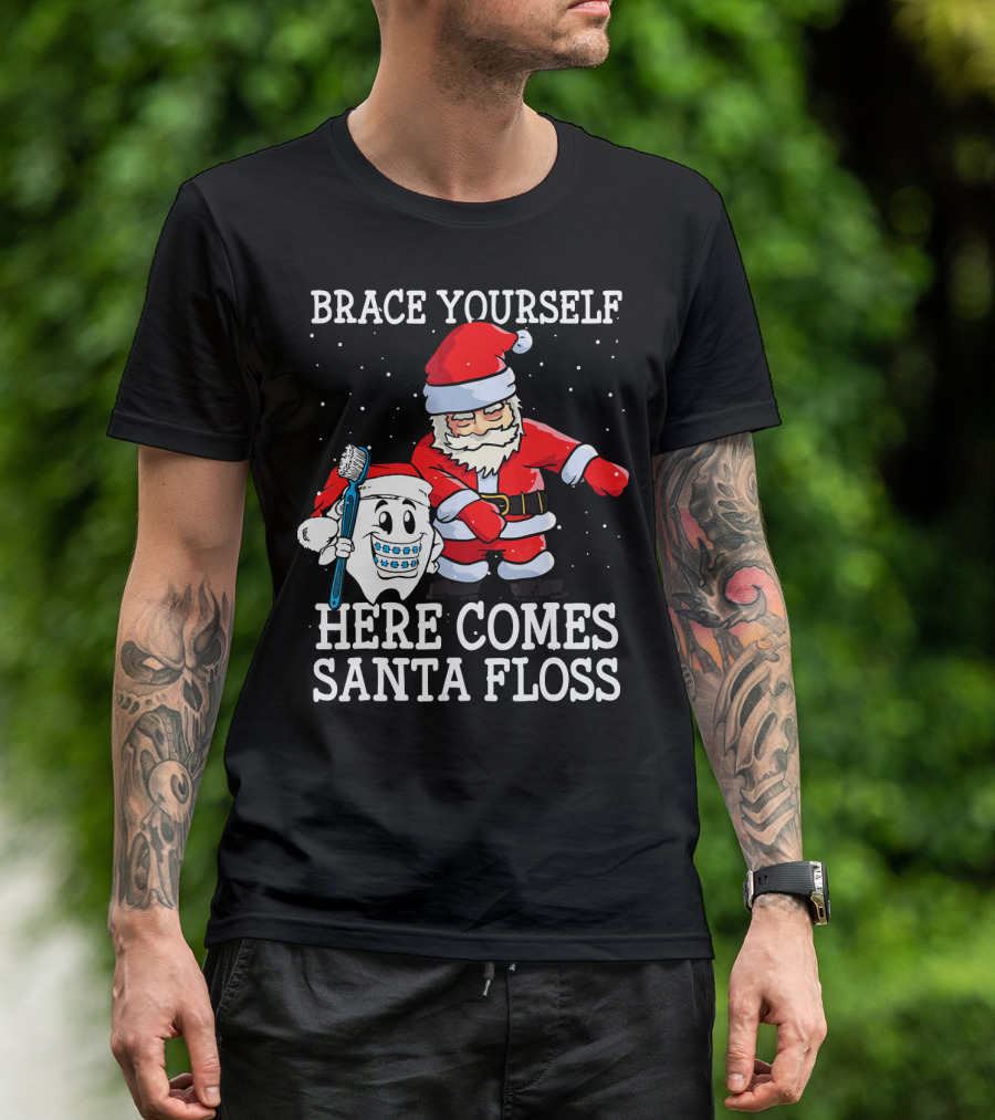 Brace Yourself Here Comes Santa Floss T-Shirt