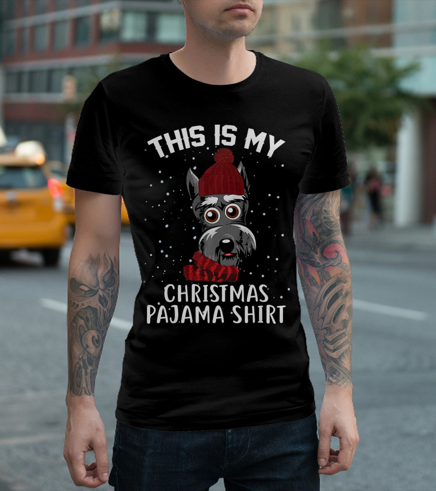 THIS IS MY CHRISTMAS PAJAMA SHIRT SCHNAUZER DOG T-Shirt