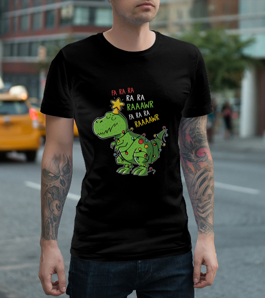 Fa Ra Ra Ra Raawwr Fa Ra Ra Ra Christmas Rex T-Shirt