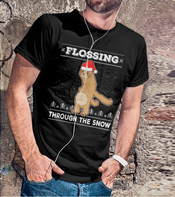 FLOSSING THROUGH THE SNOW SLOTH SANTA'S DANCE T-Shirt