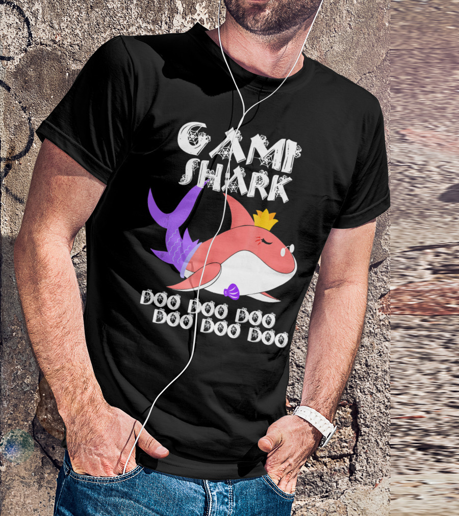Gami Shark Doo Doo Doo Cute Crowned Shark With Purple Fins T-Shirt