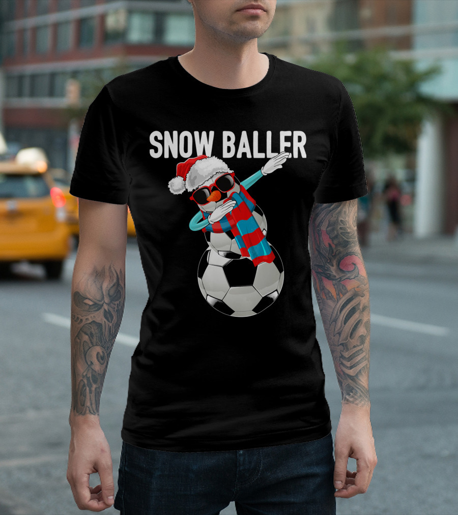 Snow Baller Dabbing Soccer Christmas Sno T-Shirt