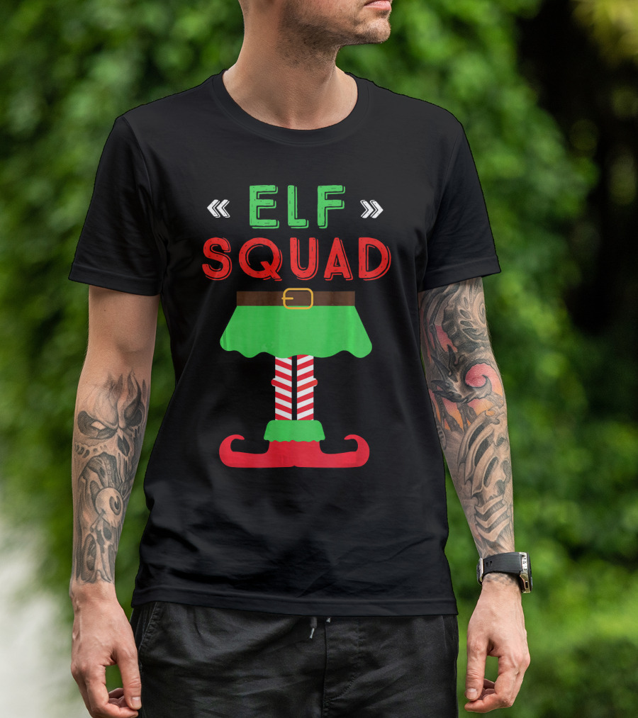 Elf Squad Christmas Holiday Funny Festive T-Shirt