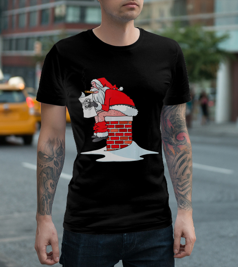 Merry Christmas Santa Claus Chimney Humor T-Shirt