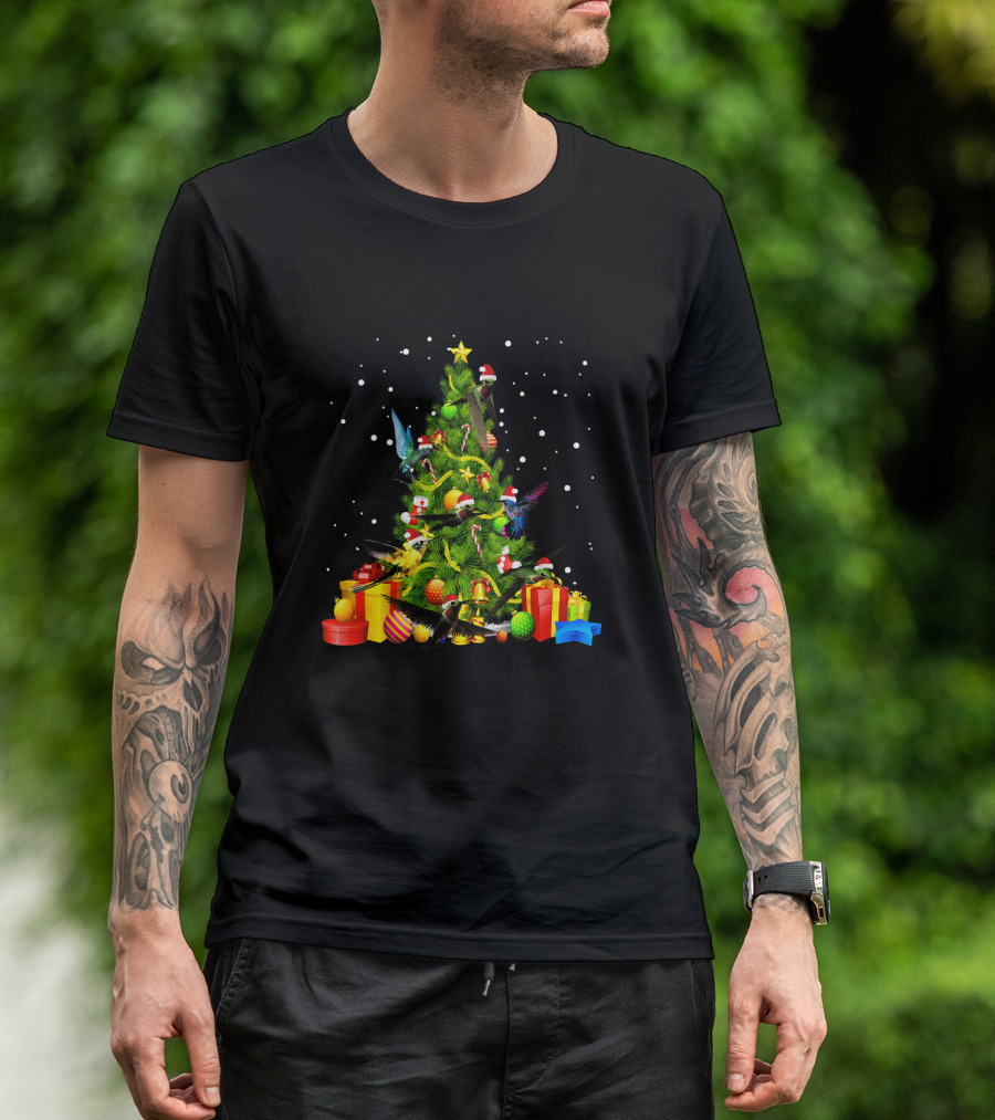 Funny Christmas Hummingbirds Bird Lover Holiday T-Shirt
