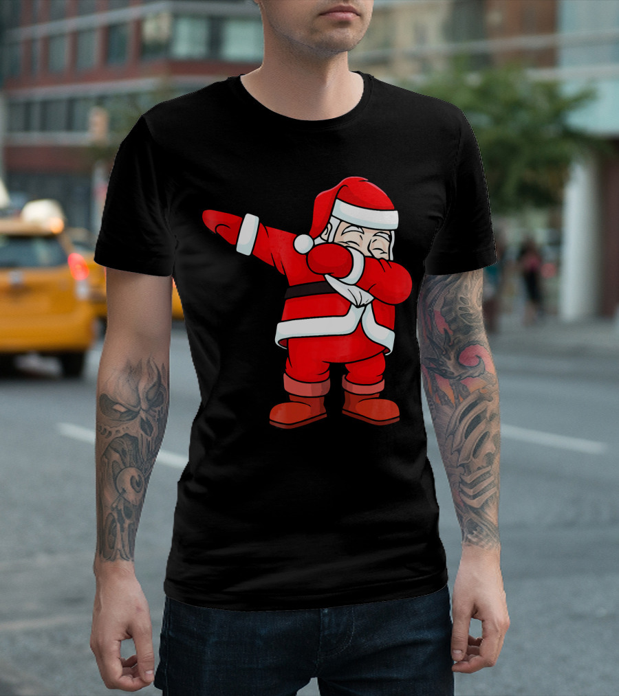 Dabbing Santa Claus Christmas Dance Pose Holiday Fun T-Shirt