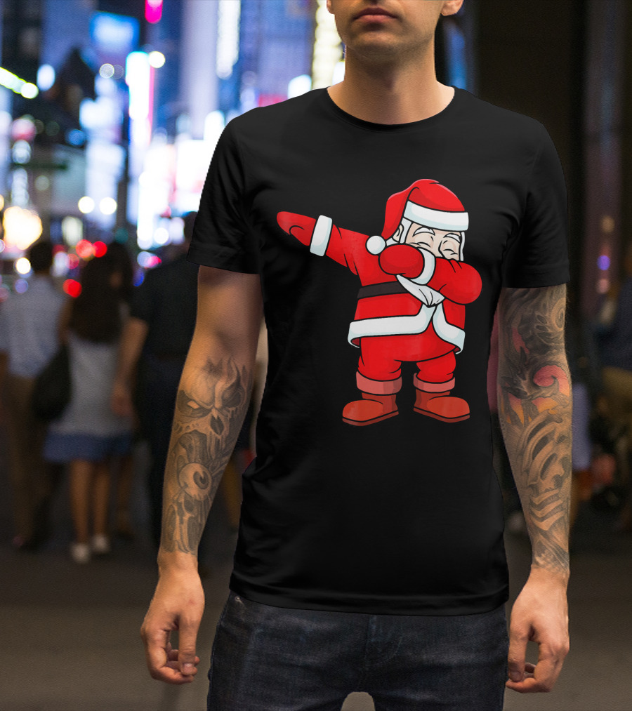 Dabbing Santa Claus Christmas Dance Pose Holiday Fun T-Shirt