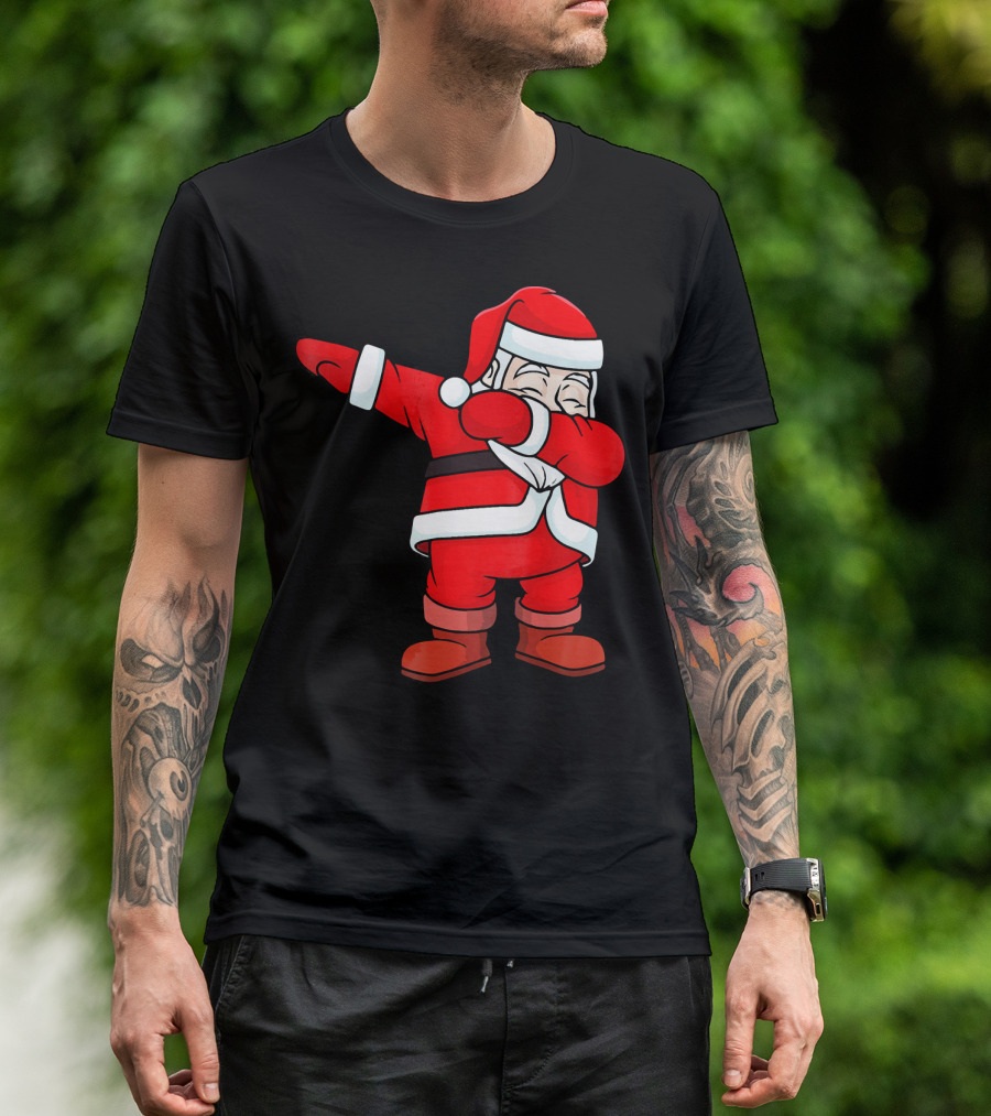 Dabbing Santa Claus Christmas Dance Pose Holiday Fun T-Shirt