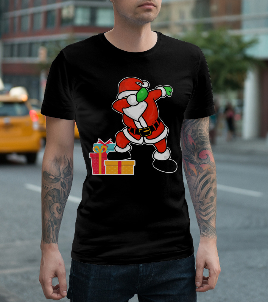 Cute Santa Dabbing with Gifts T-Shirt