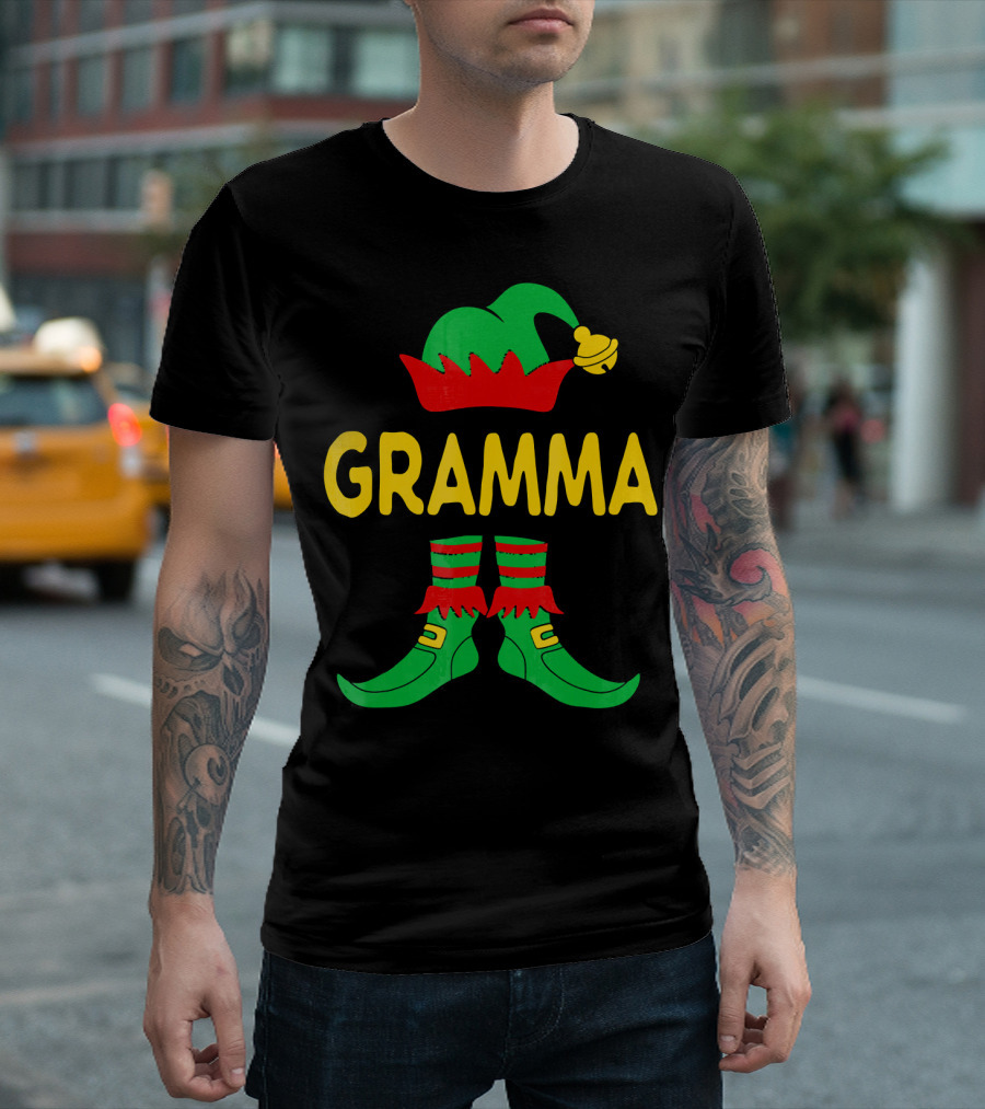 Gramma Elf Christmas Family Matching Outfit Holiday T-Shirt