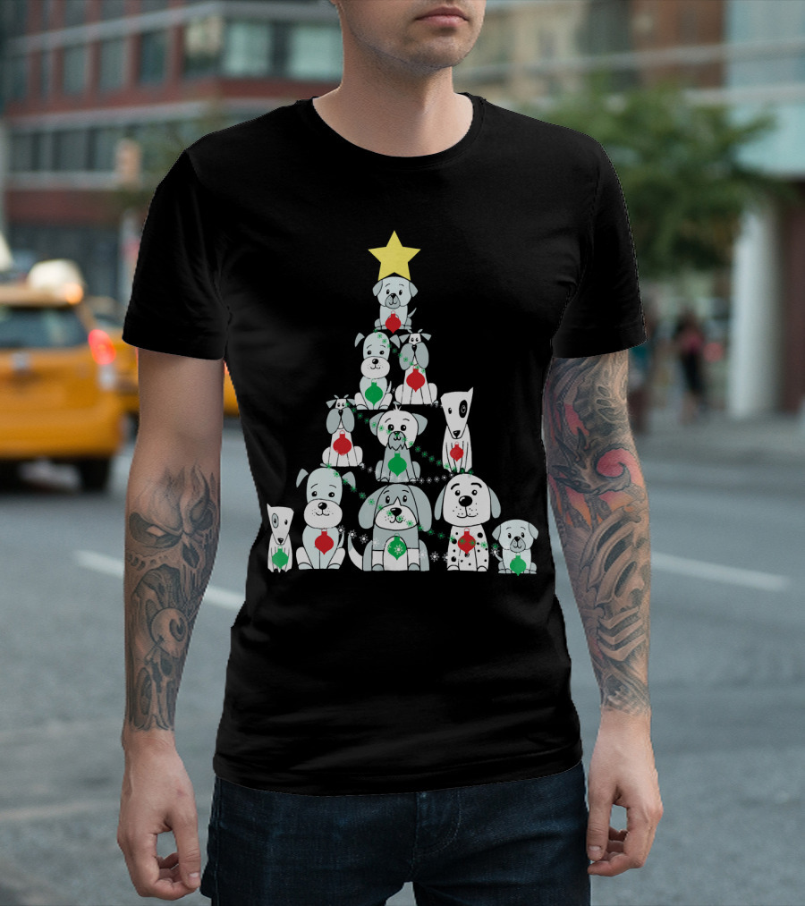 Christmas Dog Tree with Star T-Shirt