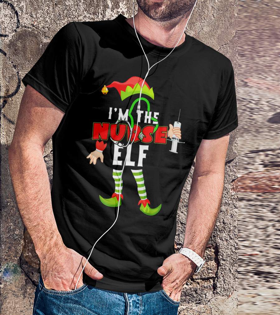 I'm The Nurse Elf RN Syringe Stethoscope Christmas Costume T-Shirt