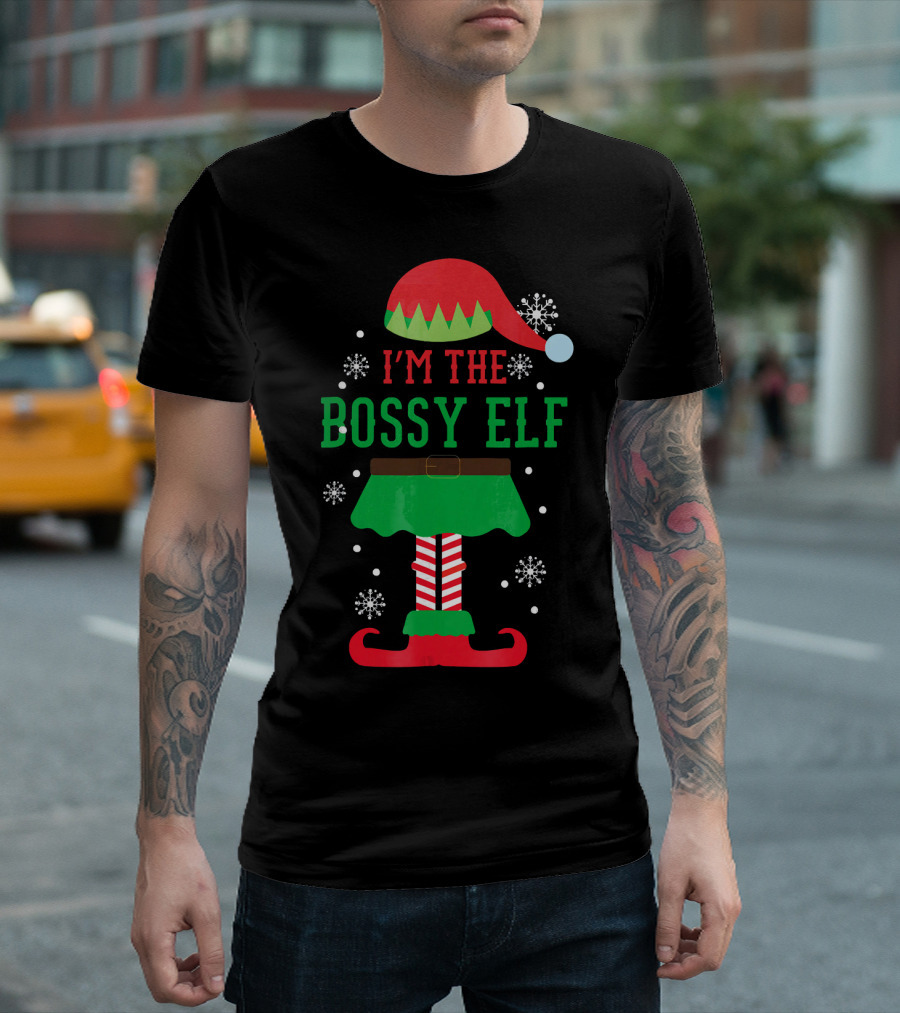 I'm the Bossy Elf Christmas Snowflake T-Shirt