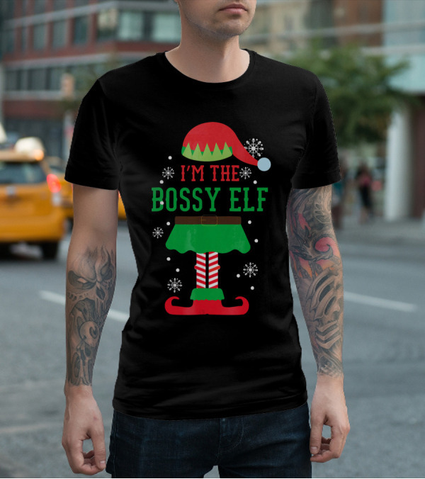 I'm The Bossy Elf Christmas Snowflake T-Shirt