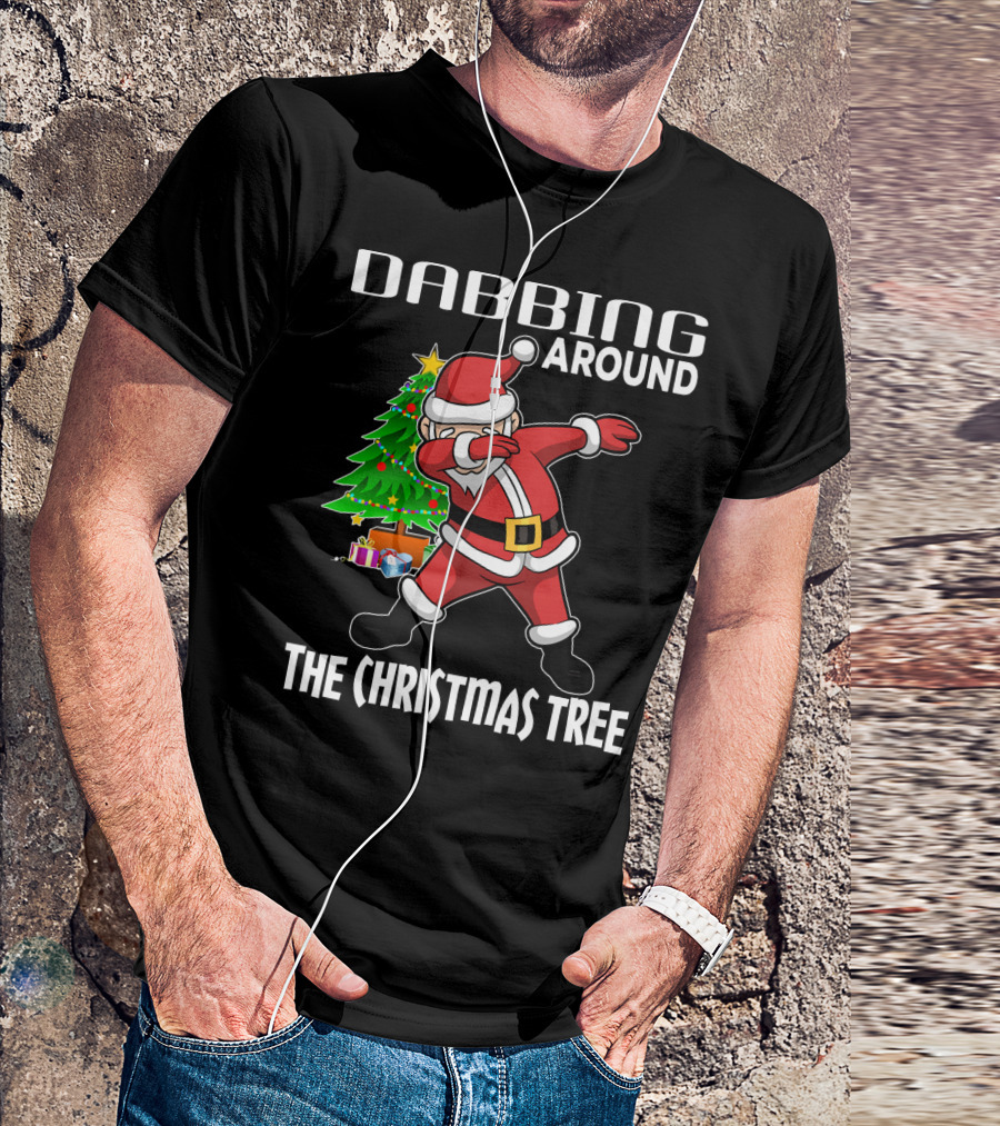 Dabbing Around The Christmas Tree Santa Claus With Presents T-Shirt
