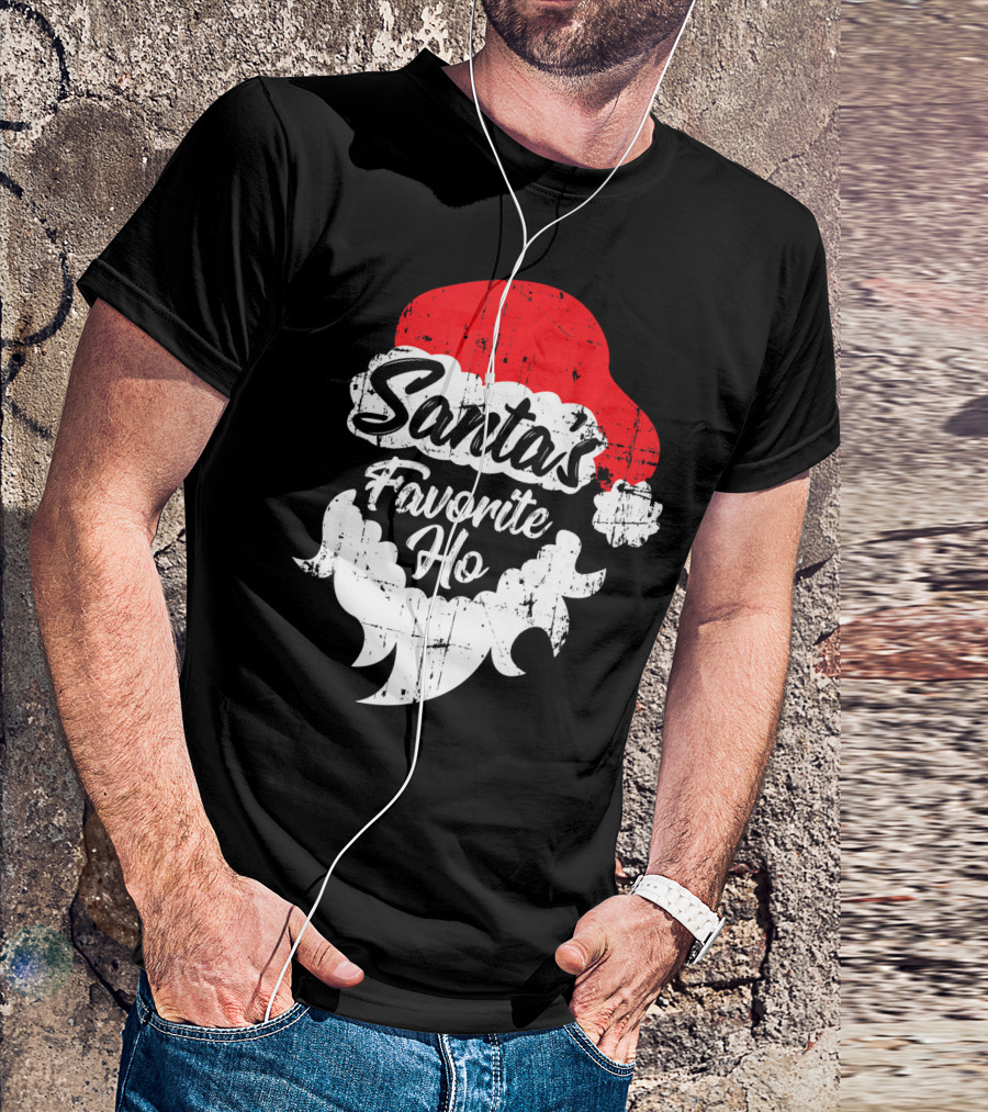 Santa's Favorite Ho Christmas Beard And Hat T-Shirt