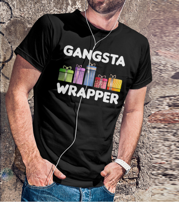 Gangsta Wrapper Funny Christmas Cool Xmas Pun T-Shirt