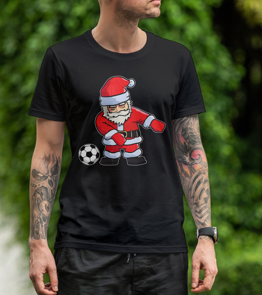 Santa Claus Dancing With Soccer Ball T-Shirt