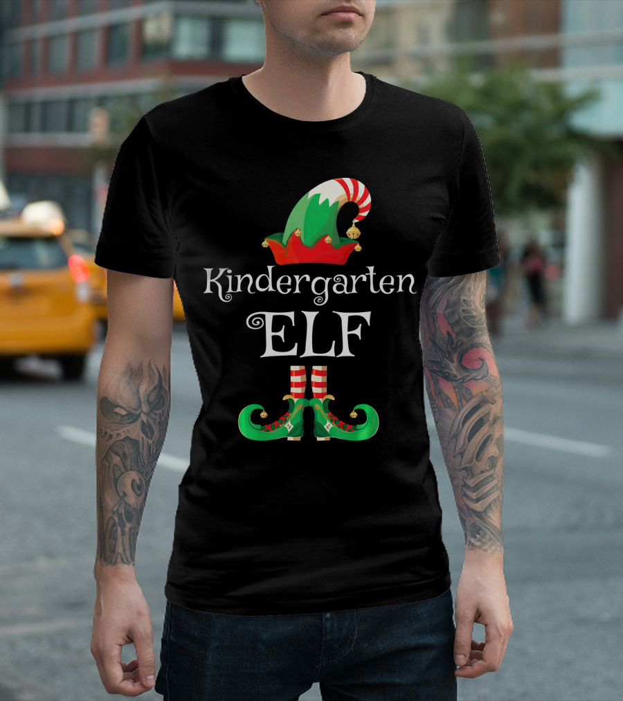 Kindergarten Elf Christmas School Spirit T-Shirt