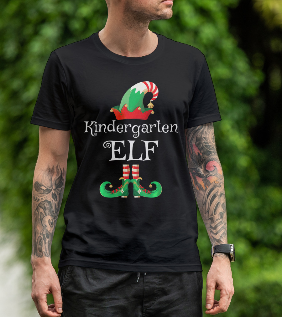 Kindergarten Elf Christmas School Spirit T-Shirt