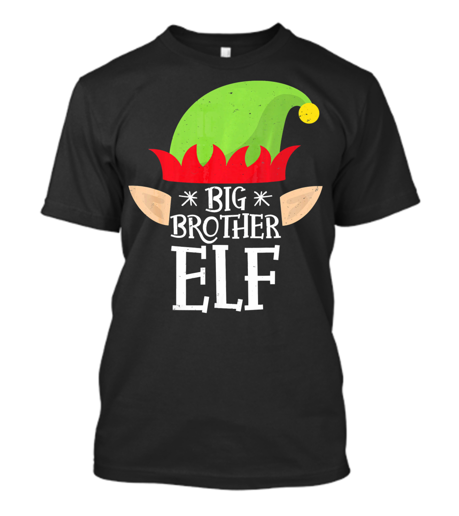 Big Brother Elf Hat Ears Christmas T-Shirt