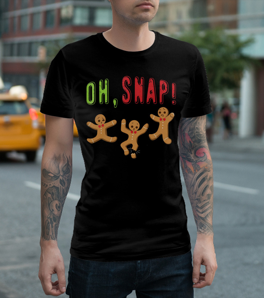 Oh Snap Funny Surprised Gingerbread Trio T-Shirt