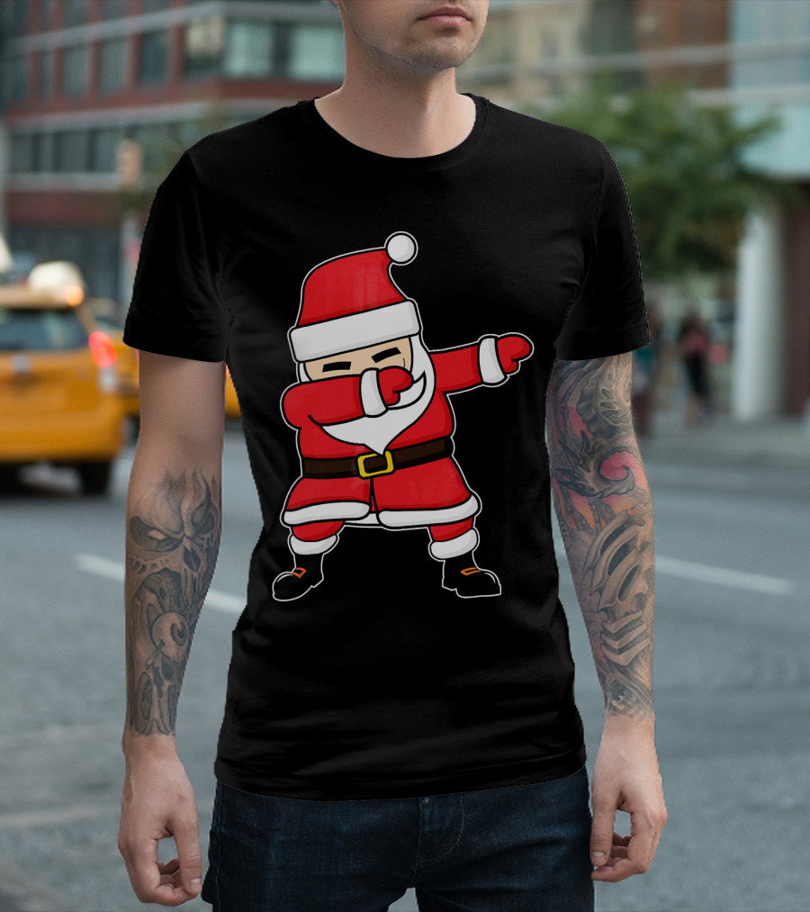 Dabbing Santa Claus Funny Christmas Pose T-Shirt