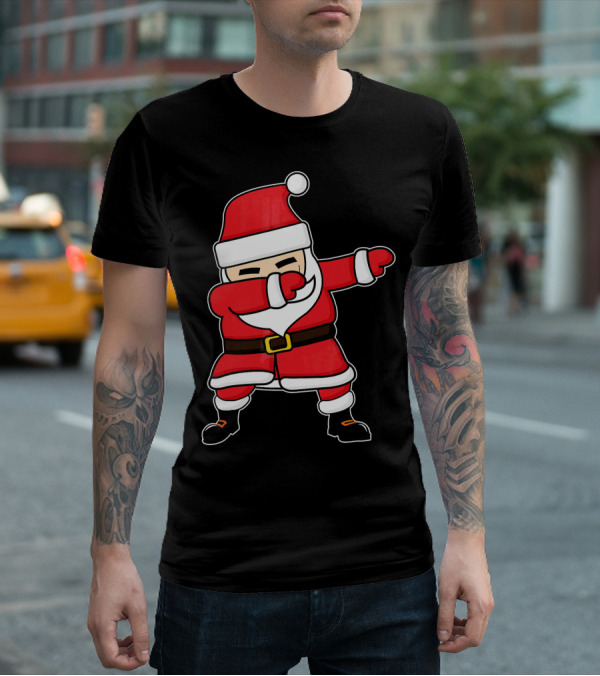 Dabbing Santa Claus Funny Christmas Pose T-Shirt