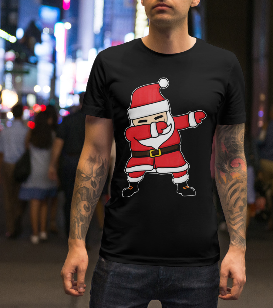 Dabbing Santa Claus Funny Christmas Pose T-Shirt