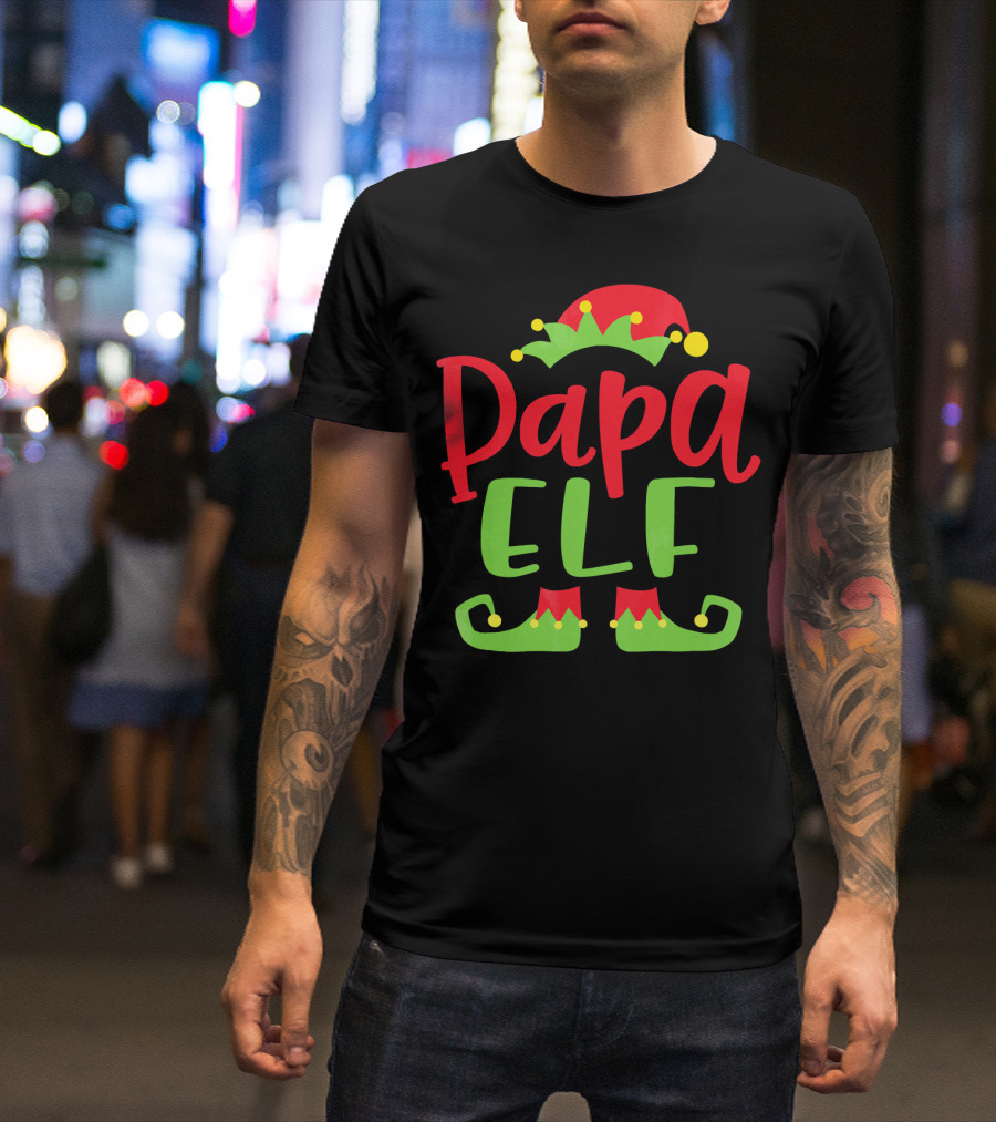 Papa Elf Christmas Match Holiday Humor T-Shirt