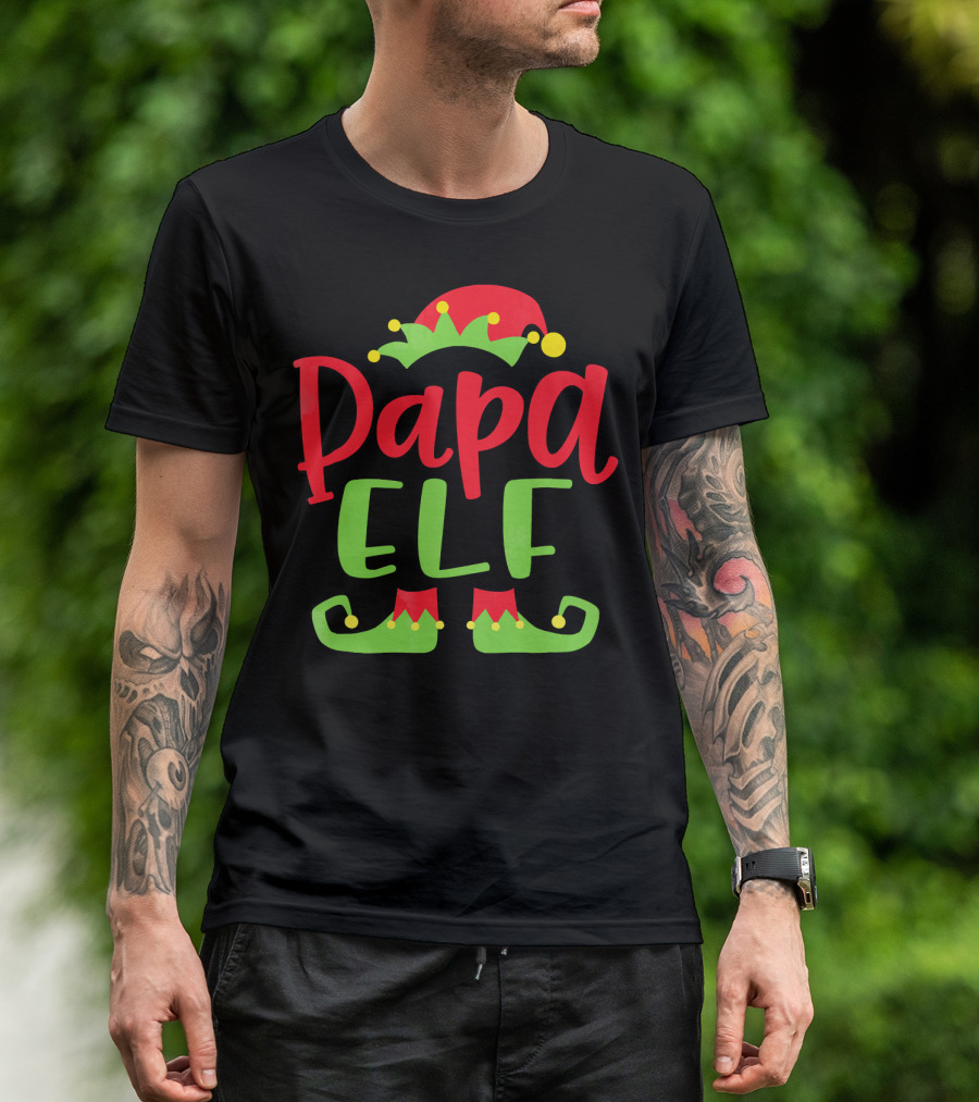 Papa Elf Christmas Match Holiday Humor T-Shirt