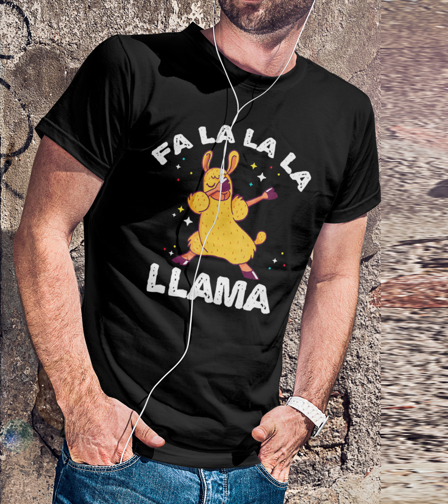 FA LA LA LA Llama Dabbing Xmas T-Shirt