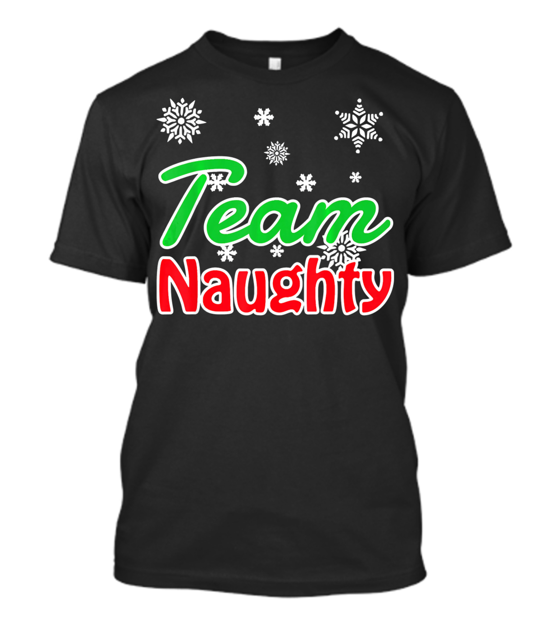 Team Naughty Santa Family Snowflakes T-Shirt