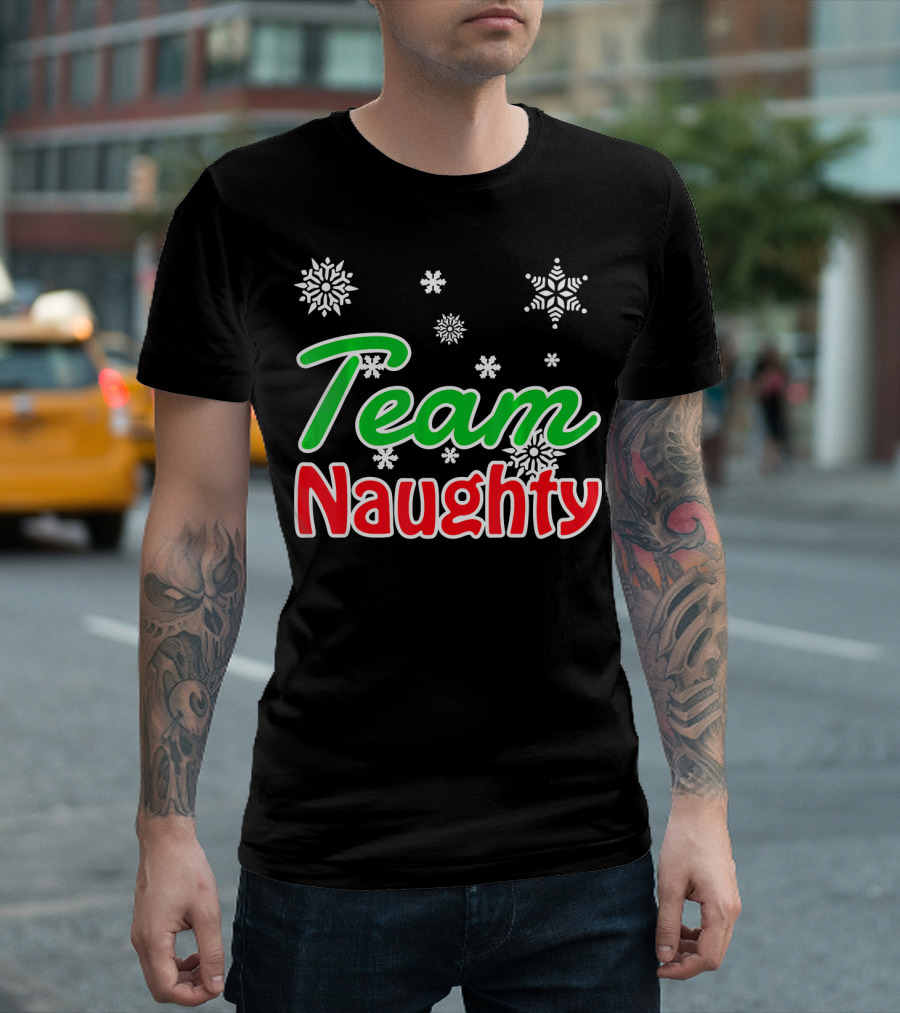 Team Naughty Santa Family Snowflakes T-Shirt