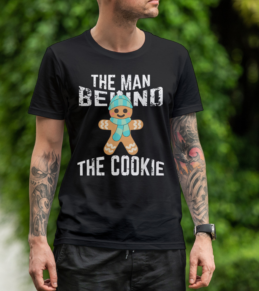 The Man Behind The Cookie Mens Christmas Pregnancy Announcement T-Shirt