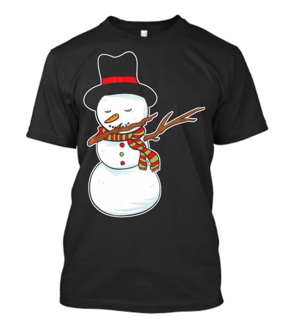 Dabbing Dab Snowman With Hat And Scarf T-Shirt