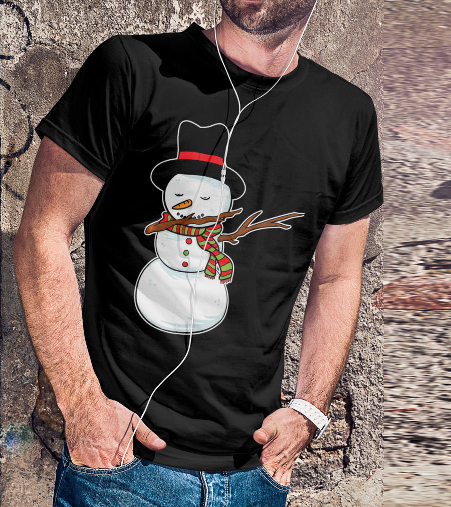 Dabbing Dab Snowman With Hat And Scarf T-Shirt