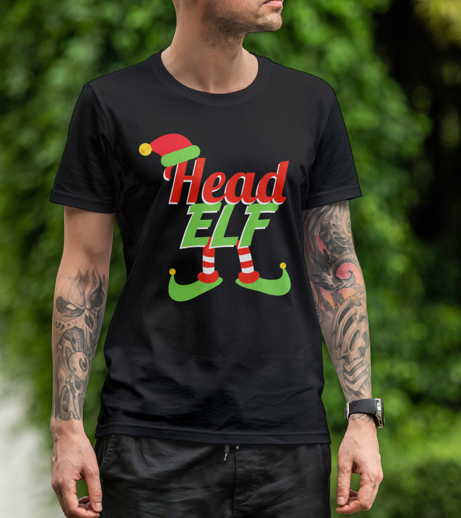Head Elf Christmas Outfit With Hat And Curled Shoes T-Shirt