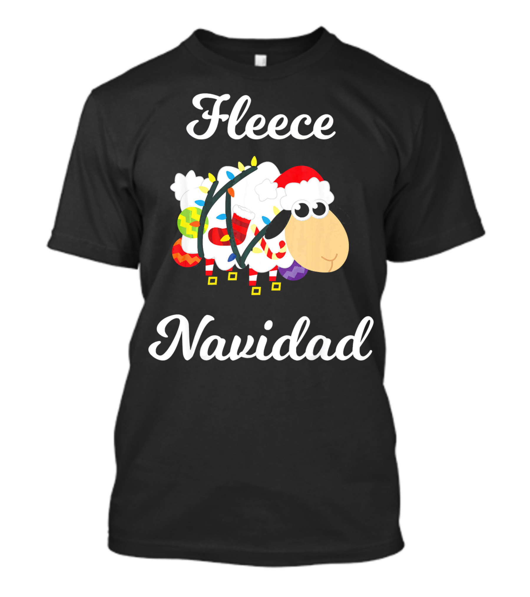 Fleece Navidad Funny Feliz Mexican Sheep Christmas Jumper Santa Hat T-Shirt