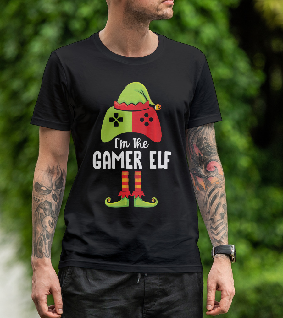 I'm The Gamer Elf Controller Hat Festive Costume T-Shirt
