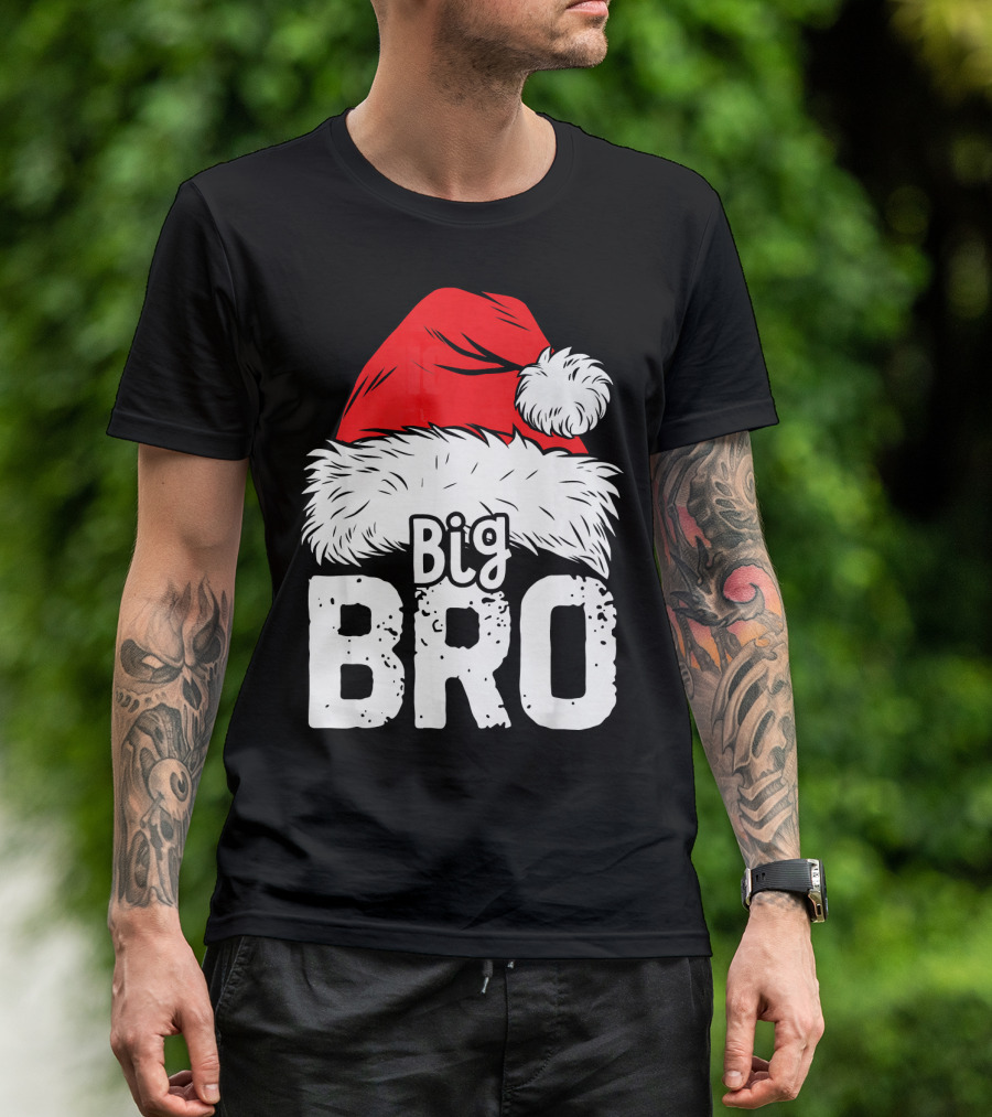 Big Bro Santa Hat Christmas T-Shirt