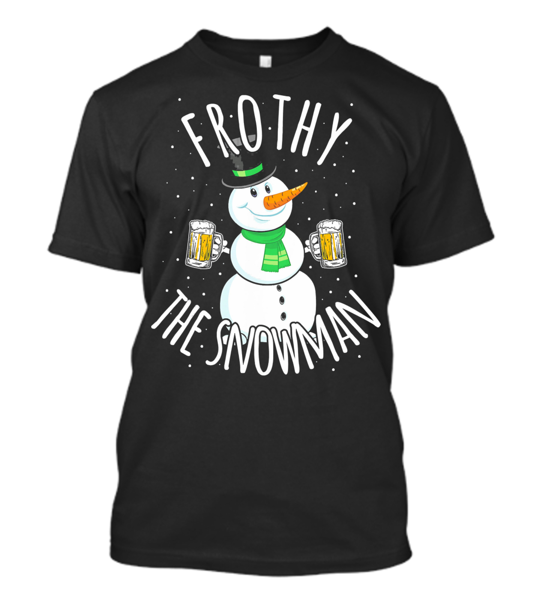 Frothy The Snowman Funny Christmas Beer T-Shirt