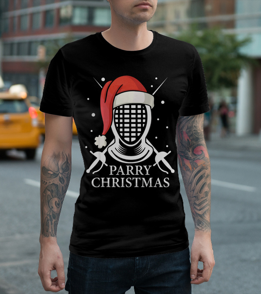Parry Christmas Fencing Santa T-Shirt
