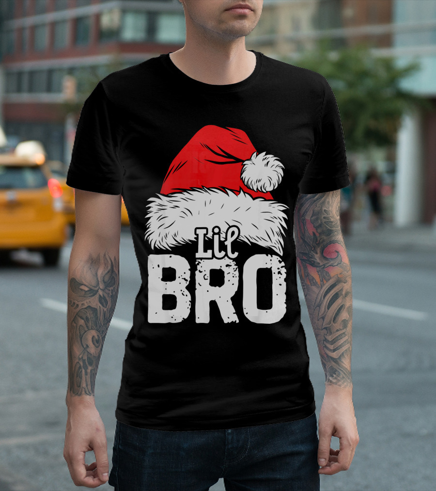 Lil Bro Santa Hat Christmas T-Shirt