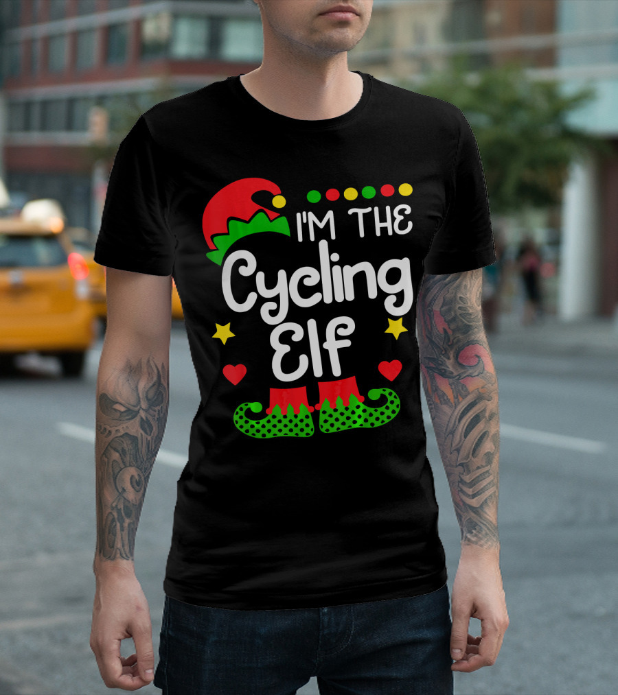 I'm The Cycling Elf Christmas Family Holiday Fun T-Shirt