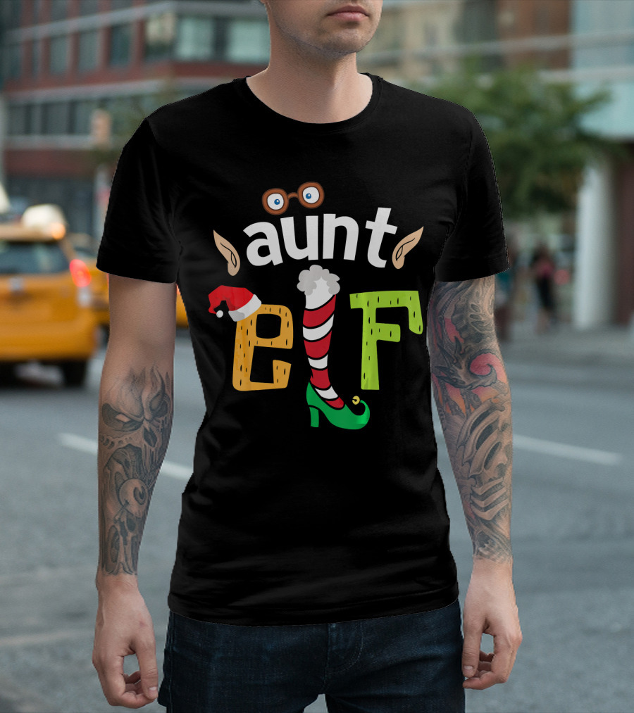 Aunt Elf Elf Squad Family Christmas Holiday Magic T-Shirt