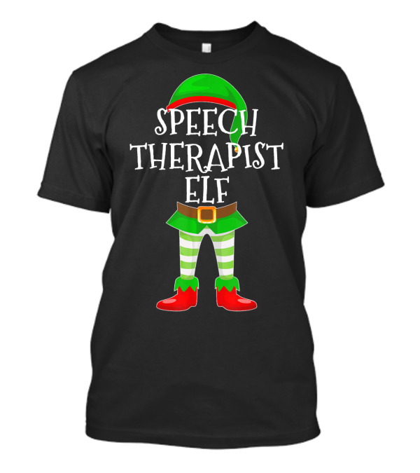 Speech Therapist Elf Matching Family Christmas Holiday T-Shirt