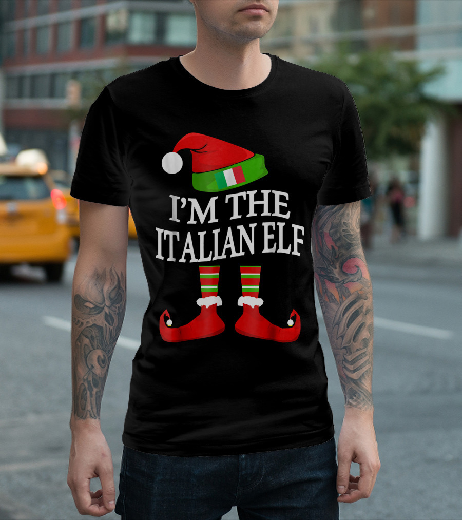 I'm The Italian Elf Festive Christmas Group Family Pajama Holiday Matching T-Shirt