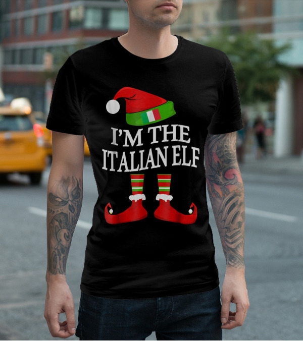 I'm The Italian Elf Festive Christmas Group Family Pajama Holiday Matching T-Shirt