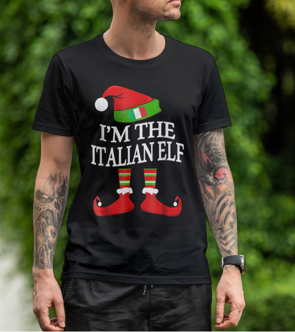 I'm The Italian Elf Festive Christmas Group Family Pajama Holiday Matching T-Shirt